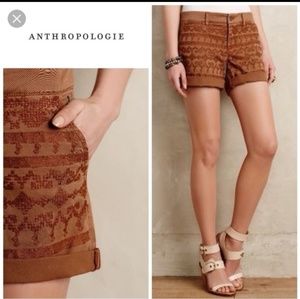 Anthropologie Pilcro embroidered chino shorts